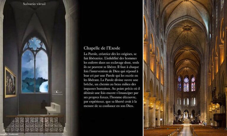 Paryż – nowoczesna odbudowa (dekompozycja) wnętrz katedry Notre-Dame