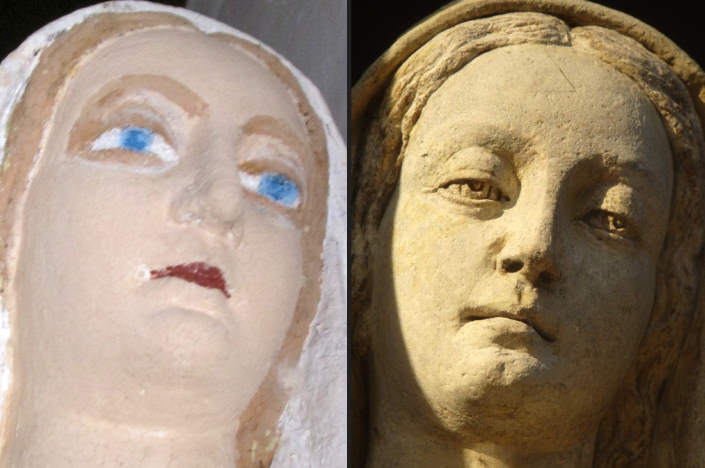 Kraków (Wola Justowska) – renowacja rzeźby Matki Bożej dłuta Franciszka Wyspiańskiego