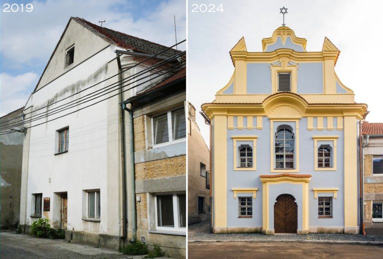 Czechy – restauracja budynku dawnej synagogi w miasteczku Budyně nad Ohří